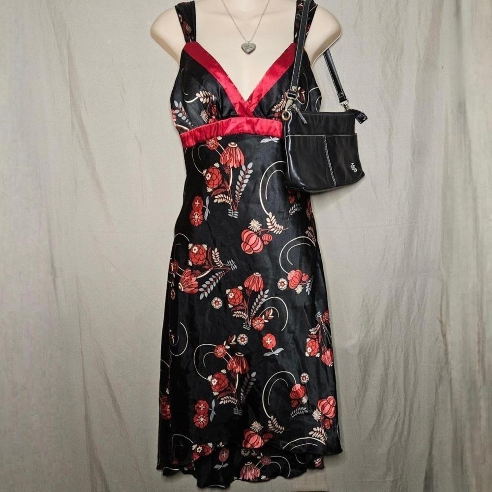 Byerwear Too Floral Satin Cocktail Party Dress